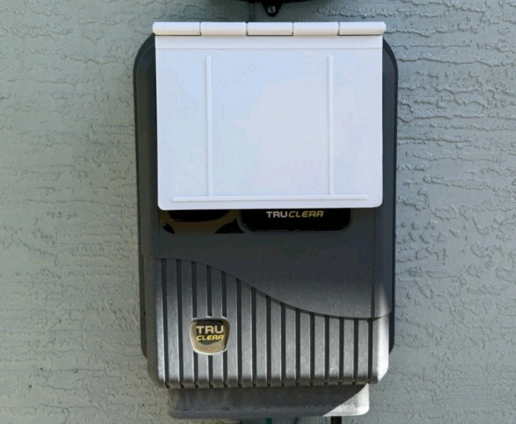 Jandy TruClear Power Center with MRKSENS sun cover installed