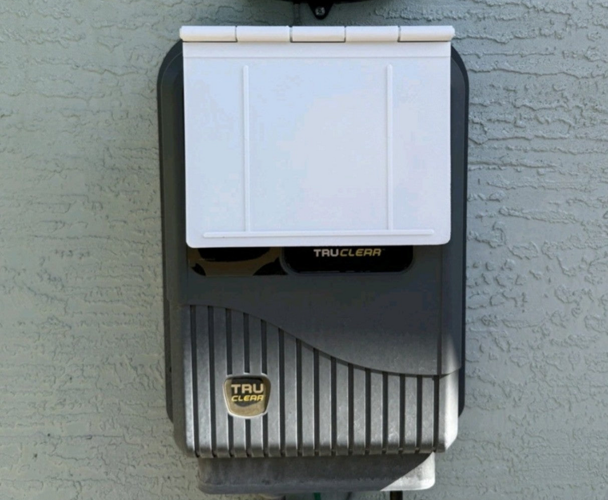 Jandy TruClear Power Center with MRKSENS sun cover installed